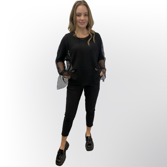 KARLA PONČO ČRNA MREŽA - Image 3