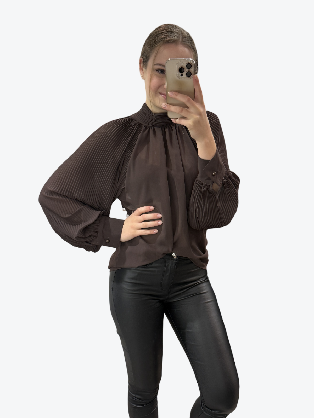 BLUZA MAGDA TEMNO RJAVA