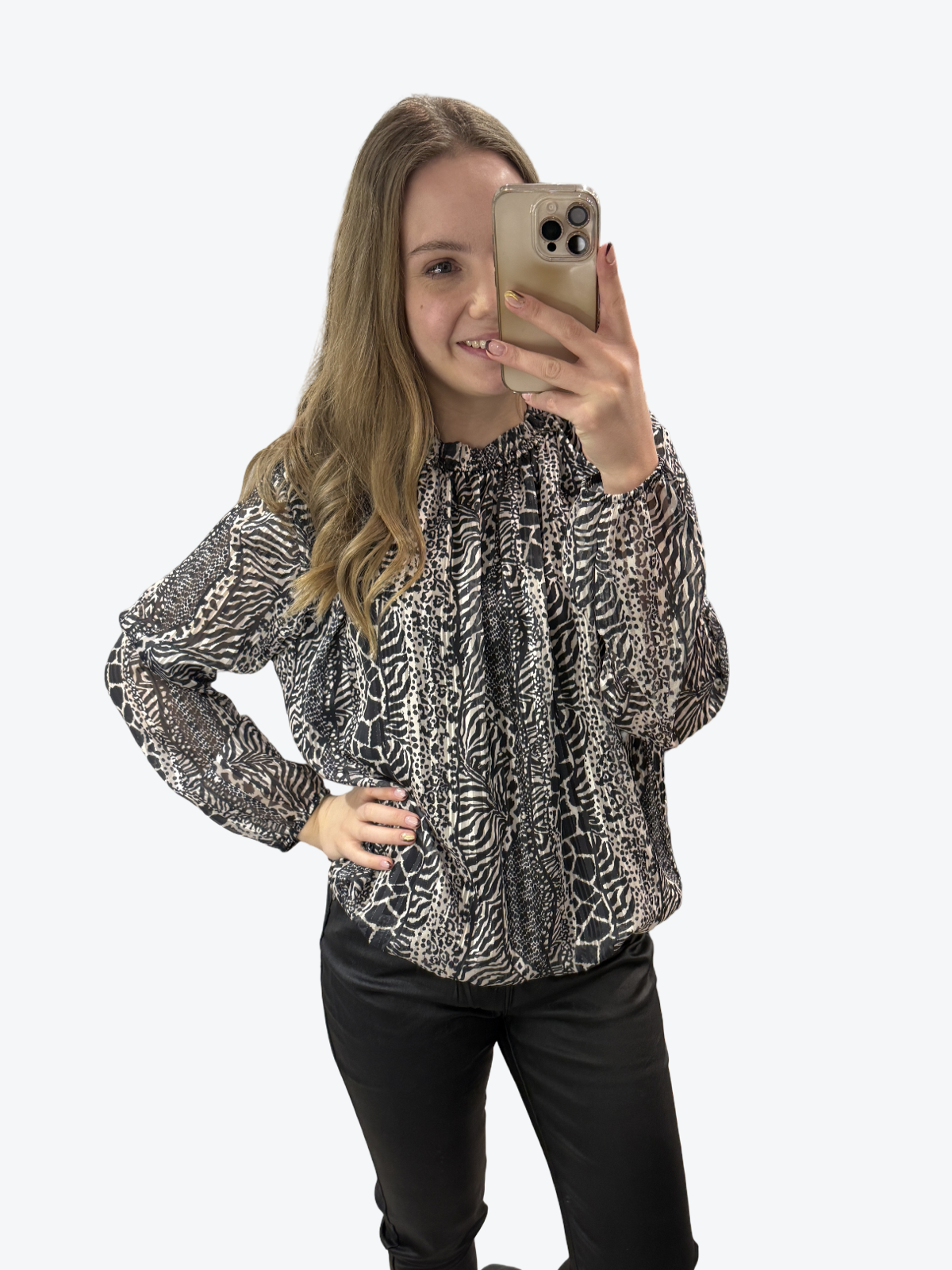 BLUZA MAGDA ČRNO BELA