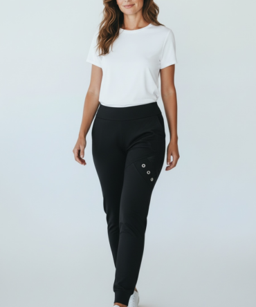 HLAČE ZINIA ČRNO SREBRNE